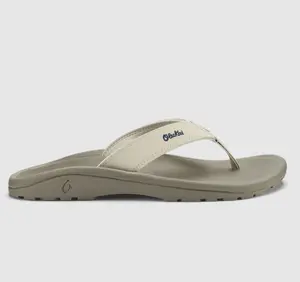 OluKai Men's Ohana Flip Flop Tapa/Clay, Water Resistant Beach Flip Flops, Cushioned Arch Support Summer Travel Casual Footwear