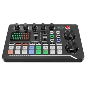 All in One Live Sound Card with Noise Reduction Volume Control for Singing Gaming Live Broadcast, Digital Sound Card