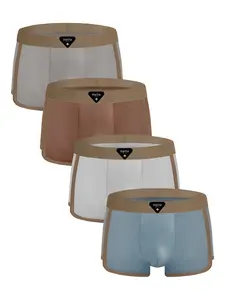4-Pack Men's Underwear, Satin Ice Silk Slim Fit, Casual Mid-Waist Boxershorts, Breathable & Comfortable, Ideal for Daily Wear