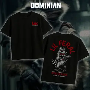 DOMINIAN Heckler & Koch Lil Feral Graphic T-Shirt/Hoodie, Military Style Streetwear, Tactical Inspired Menswear, Made in USA
