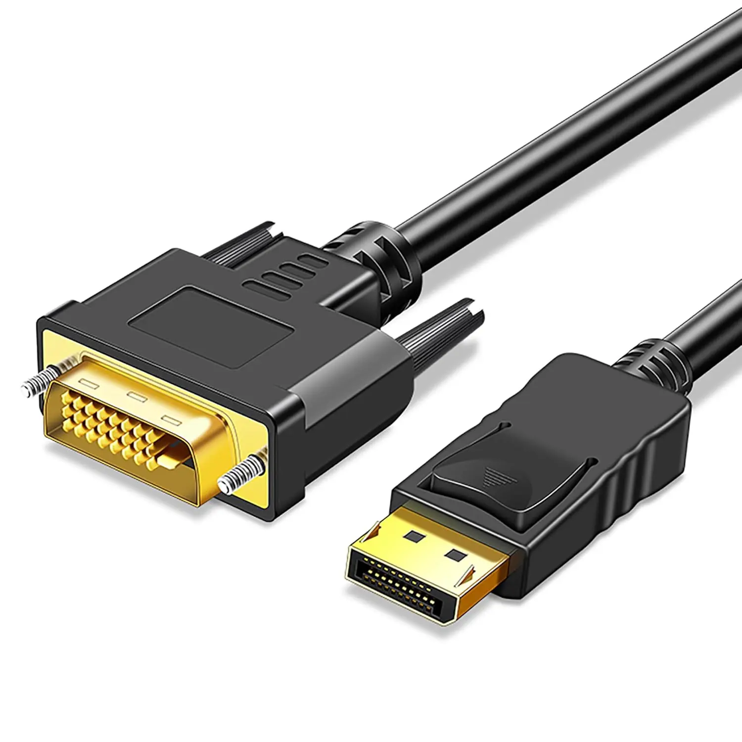 6ft DisplayPort to DVI Male-to-Male Gold-Plated Connector Cable, Audio & Video Accessories Plug for PC, Laptop, Monitor Devices