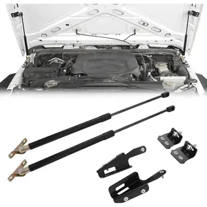 Hood Shocks Lift Support Compatible with Wrangler JK&Unlimited 2011-2018 Front Engine Hood Struts Stainless Steel Bolt-in System(All Black Components Struts)