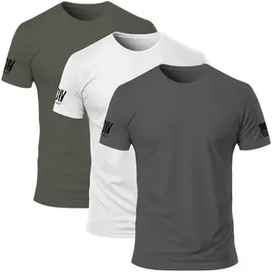 Men's Multipack 100% Cotton Blank Short Sleeve T-Shirts 3 Pack Soft Breathable Crew Neck Fitted Casual Minimalist Classic Style Summer Wear Crewneck
