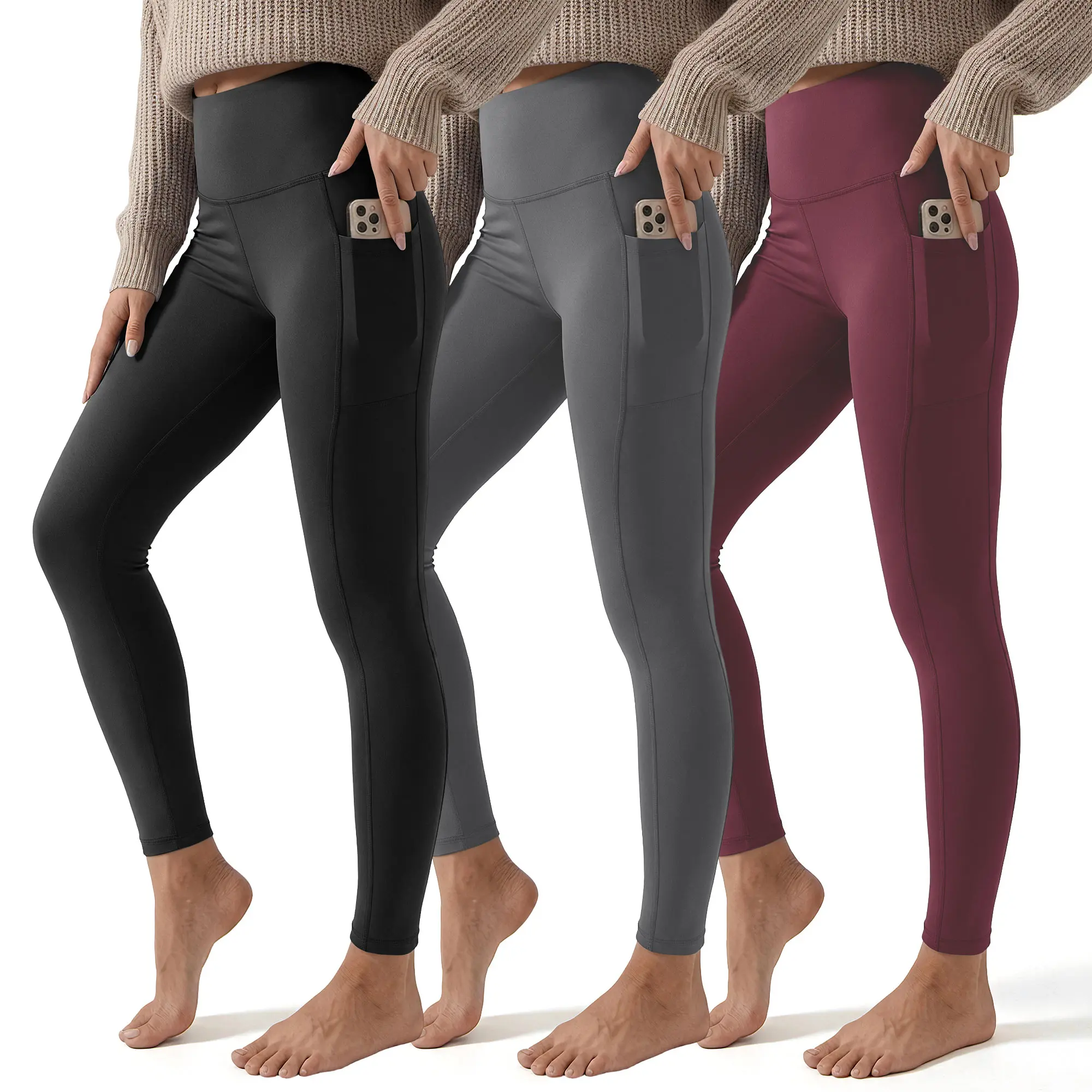 Black+Deep Grey+Wine (2 Pockets)