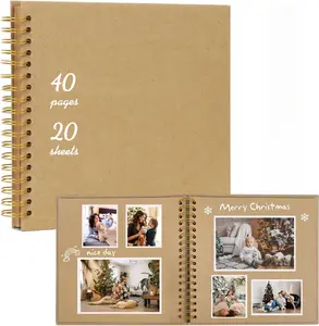 Travel Scrapbook Album 40 Pages (10 x 10 Inch) Brown  Kraft Paper, Photo Album Scrapbook, Memory Book -Ideal for Your Family ,Anniversaries Scrapbooking Albums Art & Craft Projects