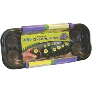 212 MAIN Biodegradable Green Garden Peat Pellet Windowsill Greenhouse Seed Germination Kit, 12-Piece Indoor Use Moisture Lock Kit for Office Educational Supplies