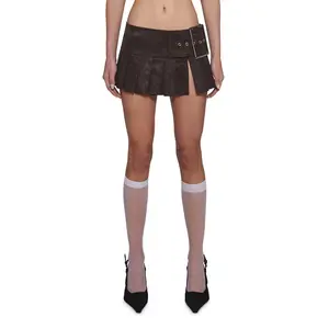 Viral Takeover Mini Skirt - Brown
