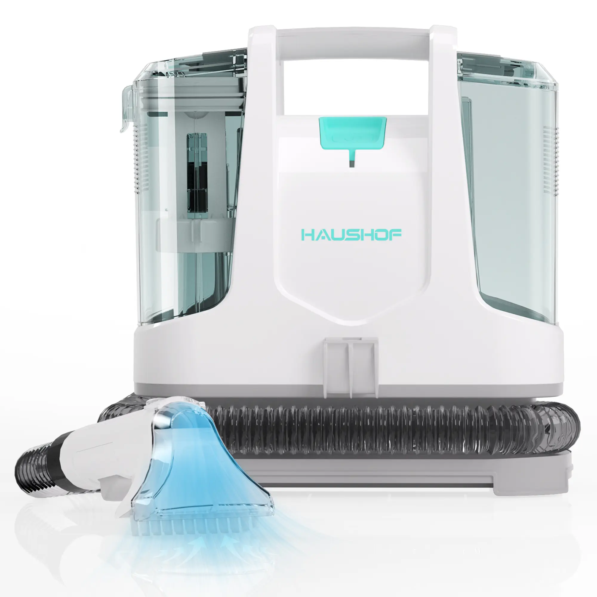 #summersale HAUSHOF Portable Carpet Spot and Upholstery Cleaner, Lightweight Handheld Deep Cleaner Machine for Pet Stains, Sofa, Rug, Mattress, Car Seat and Curtain, White & Light Grey