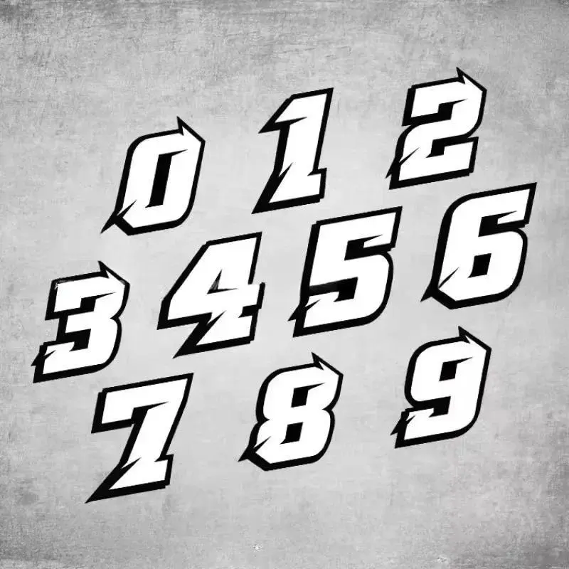 Motorcycle Arabic Numbers Stickers 5cm Number Helmet Car Styling DIY Refit Rainbow Sticker Automotive decorative accessories