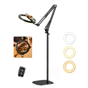 Ring Light with Stand Tripod for iPhone – Evershop 10” Overhead Camera Mount, 70.8” Tall Adjustable Selfie Light with Phone Holder for Video Recording, Photography, Streaming, TikTok, YouTube