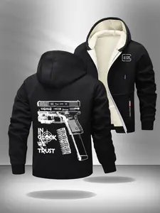 Glock tactical firearm fleece hoodie, In Glock We Trust deconstructive handgun graphic hoodie, unisex warm streetwear, Casual street fashion, gift for firearm enthusiasts and tactical style followers, Long Sleeve, Fitted, Casual