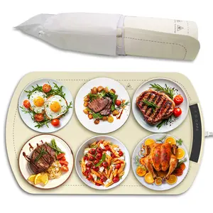 Kismile Food Warming Mat Fast Full-Surface Electric Tray with Adjustable Temp Smart Safety Protection Portable Rollable Versatile Warmer for Parties Kitchen Appliances