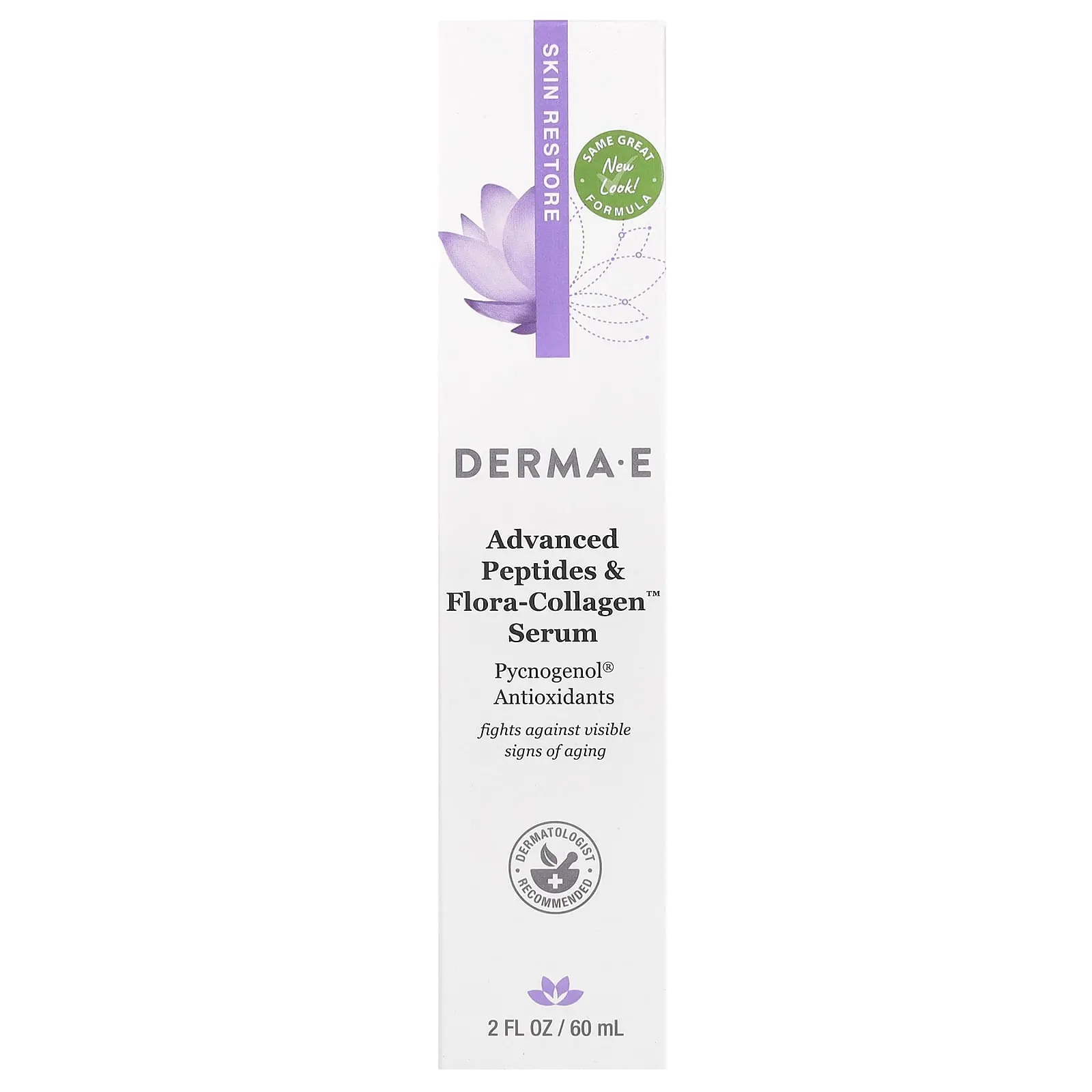 DERMA E Advanced Peptides & Flora-Collagen™ Serum, 2 fl oz (60 ml)