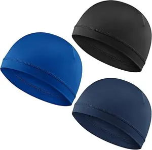WY LIGHTING LEVEL 3Pcs Skull Caps Soft Lightweight Beanie Hats Moisture Wicking Stretchy Breathable Helmet Liner for Men