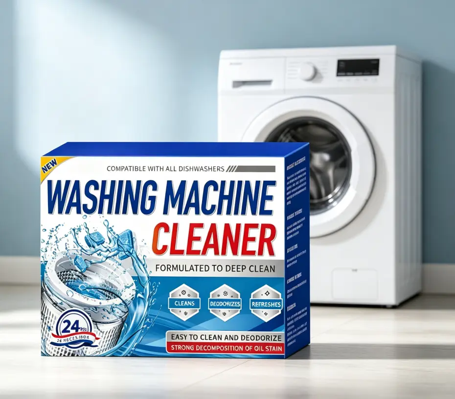Washing Machine Cleaner Tablets 12 Count, Deep CleaninWasher Cleaner for Front Load & Top Load Washers, HEWasher Cleaning Tablets, Helps Reduce Odors & Buildup