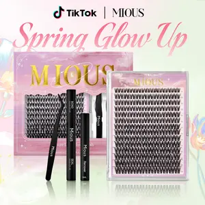 Mious  DIY Lash Clusters Kit|Soft,Fluffy,Waterproof,Long-lasting Lashes with Glue Remover & Tweezer |Beginner-Friendly DIY Lashes For a Flawless |Trendy & Must-Have Clusters