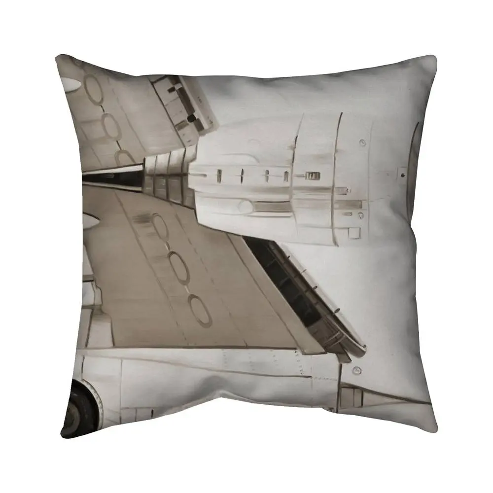 360 Stand Aviation Theme Aircraft Underside Man Cave Pillow, 16x16 in Spun Polyester, UV-Protected Vibrant Fade-Resistant Textile Home Decor Soft Furnishing Standard Pillow