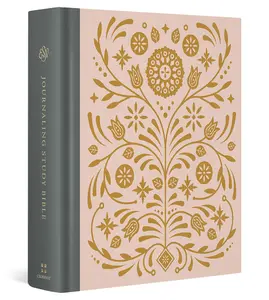 ESV Journaling Study Bible (Cloth Over Board, Blush/Ochre, Floral Design) -- Wayne Grudem - Bible