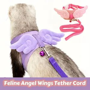 Ferrett Angel Harness Vest-Style Chest Harness for Pet Ferrets, Foxes, and Meerkats for Outdoor Walking. Due to Angle Photography, There May Be Color Differences