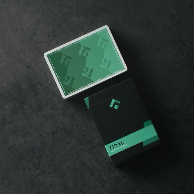 Tidal Playing Cards by The United States Playing Card Company with Air Cushion Finish Green Design Handling Cardistry Enthusiasts