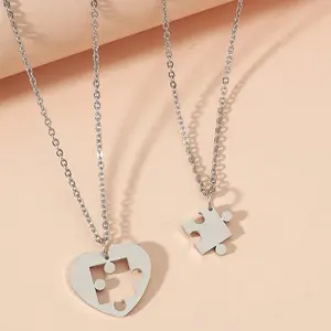 [Limited-Time Event] Unisex Heart Shape Link Chain Necklace - Exquisite Personality-Temperament Design, Simple Fashionable Advanced Couple Pendant, Casual Wear Artificial Gemstone Jewelry Accessory