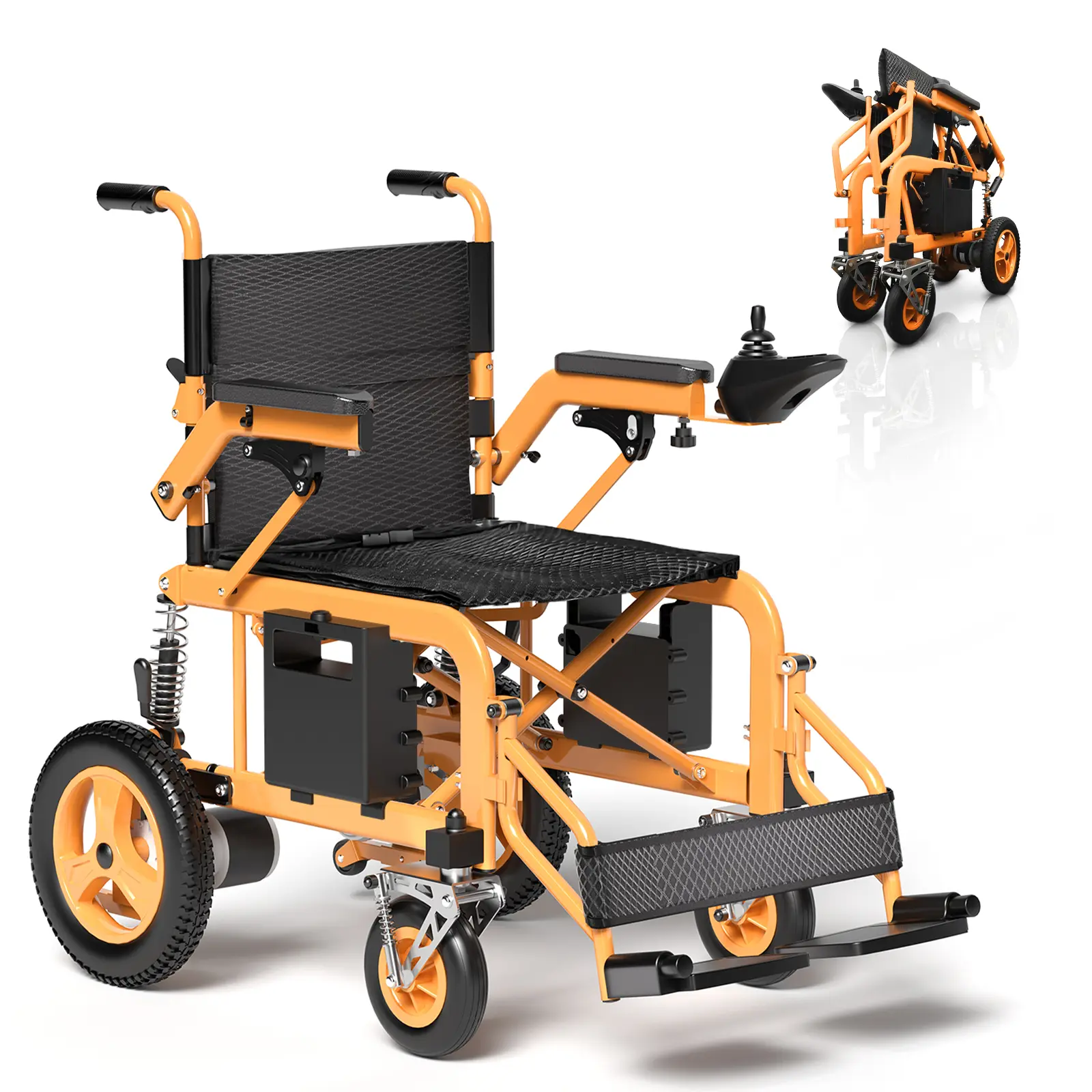 [2026 Upgrade] Hassky Adult Foldable Electric Wheelchair - All Terrain Motorized Wheelchair with 15 mi Range, 350 lbs Weight Capacity, Black (for Seniors)