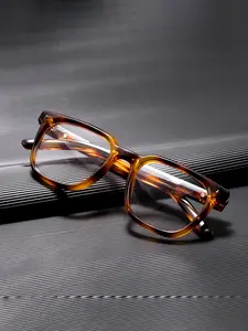 CATERSIDE Unisex Anti-Blue Light Tr90 Frame Glasses, Casual Style Square Design, Perfect for Travel Beach Cycling Music Festivals