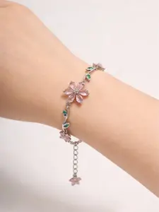 Elegant Sakura Zirconia Bracelet, Fashionable and Versatile, Perfect Gift for Her, Delicate and Sweet Design, Ideal for All Occasions