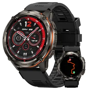 KOSPET TANK T3 Ultra 2 Smart Watch GPS Calls 50-Day Battery 1.43 AMOLED Display 5ATM Water Proof Stainless Steel Body Compatible Android iOS Men Gadgets Blood Pressure Heart Rate Tracker Magnetic Charging, New Year Pick