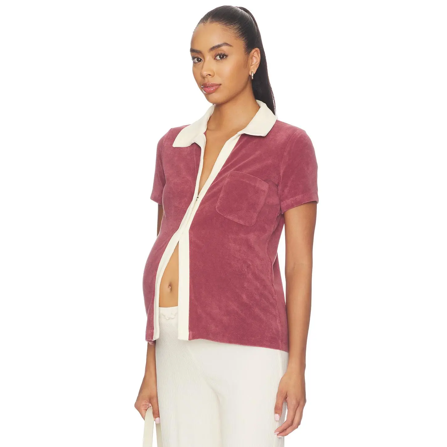 HATCH The Layla Polo Top in Mocha