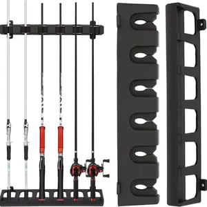 Easy Install Abs Fishing Rod Holder, Wall-Mounted, High-Density Sponge Handle Storage Rack, Garage and Sports Equipment Organizer