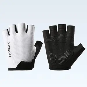 High-Performance Half-Finger Outdoor Gloves with Ventilated Mesh Back, Non-Slip Silicone Grip Palm Gloves with Quick-Dry Breathable Fabric, Durable Sports Gloves for Cycling, Hiking, Gym Workouts and Daily Outdoor Use