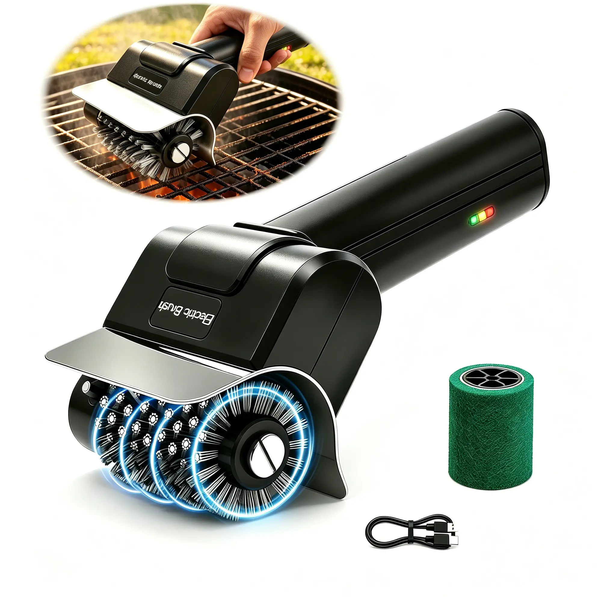 【Summersale】Upgraded Electric BBQ Grill Brush –  Cordless Rechargeable Grill Cleaner with High-Speed Motor, Stainless Steel Bristles & Automatic Heavy-Duty Cleaning summerwins Barbecue Accessories Grilling Accessories