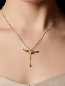 Golden Snitch Winged Ball Necklace with Movable Wings, Alloy Pendant Jewelry, Valentine’s Gift for Women, Symbolizes Love, Dainty Necklace