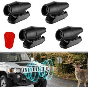 4PCS Wind & Ultrasonic Deer Safe Whistles for Vehicles - Deer Horn with Self-Adhesive Tape, Automotive Safety Kits for Car Avoid Collisions