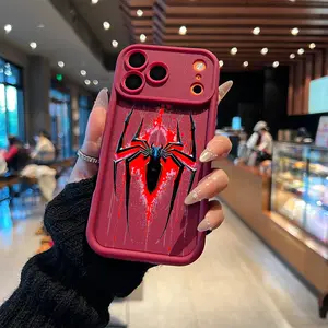 Gothic Blood Drip Style Silicone Dark Spider Web Cellphone Casing - Shockproof, Camera-Safe, Waterproof TPU Phone Accessory for iPhone 11-17, Plus, Pro, Max Models