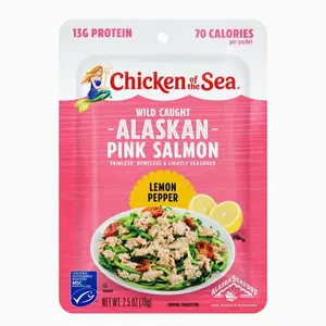 Chicken of the Sea Alaskan and Pink Salmon - Lemon Pepper Flavor, 2.5 oz Fish Protein
