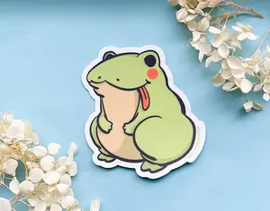 Bleppy the Frog Clear Vinyl Sticker