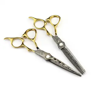 6.0 Inch High-End Hair Cutting Scissors, 440C Stainless Steel, Home Use, Salon Haircare Equipment, Ergonomic Right Hand Design, Unisex, Hair Styling Tool