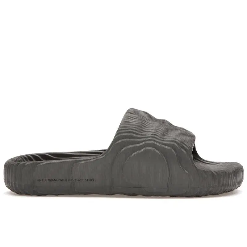 adidas Adilette 22 Slides Grey Five | Unisex Comfort Slip-On Slides | Lightweight EVA Foam Sandals | Sculpted Contoured Footbed Cushioned Slides | Water-Friendly Beach Pool Shower Footwear | Durable Everyday Casual adidas Slides Grey