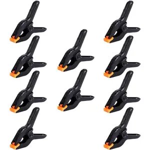 10 Packs of 3.5 inch Professional Plastic Small Spring Clamps Heavy Duty for Crafts and Backdrop Clips Clamps for Backdrop Stand,Photography,  Improvement and so on