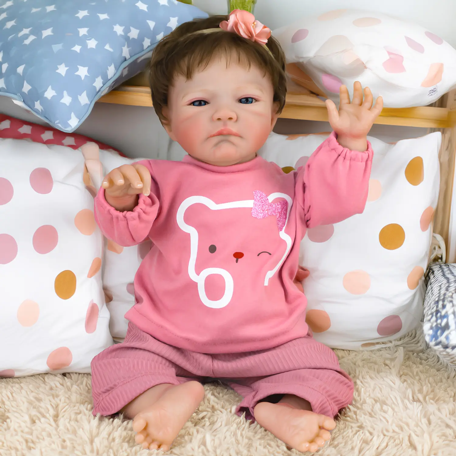 August Awake Cute Cloth Body Realistic Reborn Baby Dolls 20 Inch 50cm Lifelike Real Life Baby Dolls Newborn Baby Dolls Girl with Soft Cloth Body Accessories for 3+ Years Old Kids Gifts