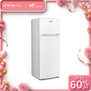 Upstreman mini fridges 7.7 Cu.Ft. Refrigerator with Freezer Double Door Fridge Adjustable Temperature Thermostat Large Capacity Reversible Door Swing Energy-Efficient Compact Mini for Apartment Office Dorm BD75/SD75 Home Appliance