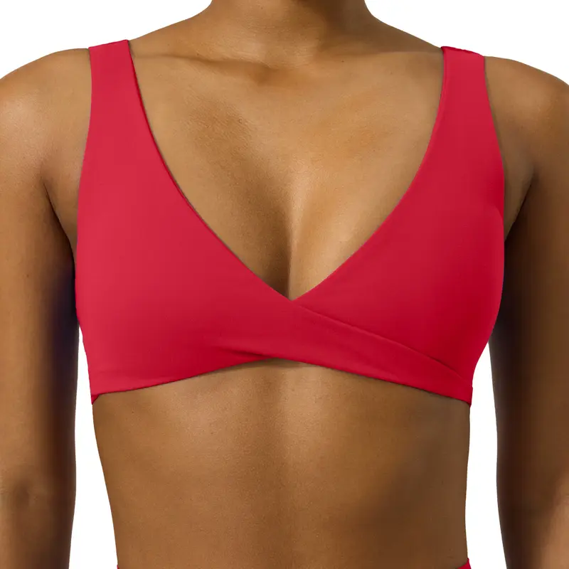 PAVOI ACTIVE Women's Wire-Free V-Neck Yoga Sports Bra - 2-Way Twist, V-Back, A-C Cup Coverage, Customizable Fit, FlexFlow, 4-Way Stretch Activewear