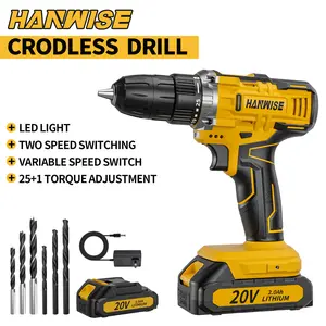 Cordless Lithium Drill Set (20V/12V Options) – Cordless Drill Tool, Tools and Gadgets, LED Light, 25+1 Adjustable Torque Settings for Home Repairs, DIY Projects