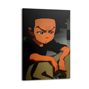 1-Pack Boondocks Anime Canvas Wall Art - Vibrant character posters with bright colors, perfect for decorating your living room, bar, dining room, or garage - A unique gift idea for anime room decor.