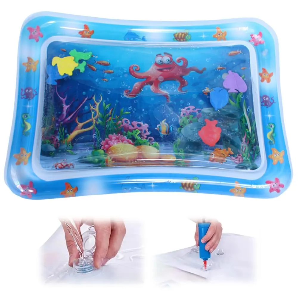 BUY 1 GET 1 FREE Baby Water Mat Inflatable Tummy Time Play Pad, Hot & Cold Dual-Use Sensory Mat for Infants & Toddlers, Promotes Development Baby Toy Gift, Nursery Development Mat