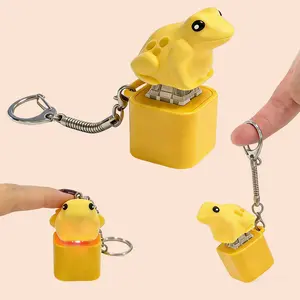 keychain Button keychain with realistic sound and LED lights | Puerto Rico souvenir | Christmas gift | Cute stress-relief toy suitable for children and adults | Cartoon characters for enthusiasts | Coqui Button Keychain keychain for car keys