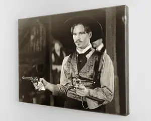 Doc Holliday Val Kilmer Famous Gunfighter Original Painting Tombstone Arizona Movie Print Canvas Western Outlaw Old West Matte Artistic Wall Art