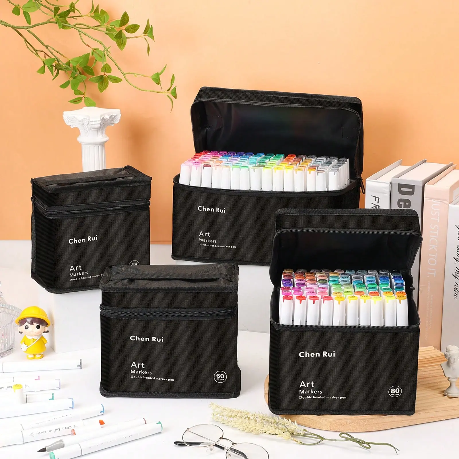 48/60/80Colors, Dual-Tip Art Markers, SketchPens, Art Craft Supplies, Brush Chisel Permanent Markers, Drawing Supplies Kit, Art Marker Set, Perfect For Artist Adults Anime Coloring, Sketching, Illustrations And Card Making, Gift For Christmas & NewYear